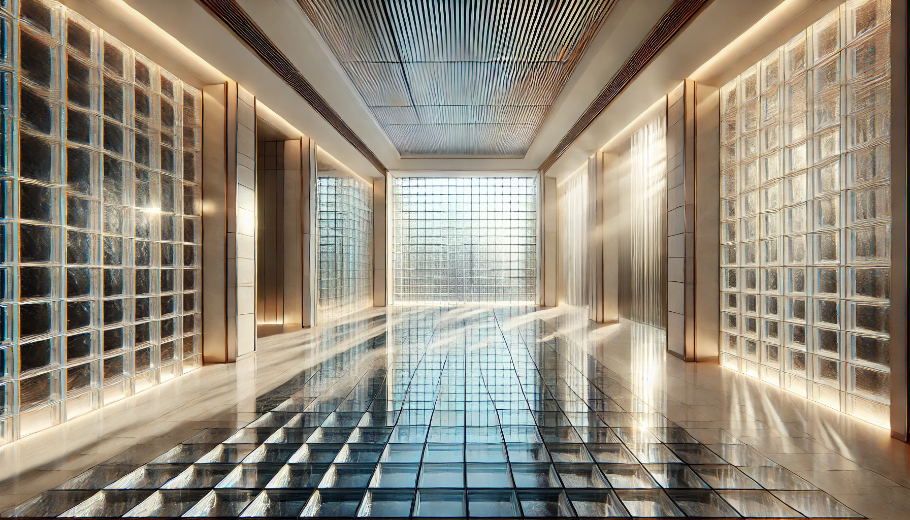 Nowoczesna ściana z luksferów EI60