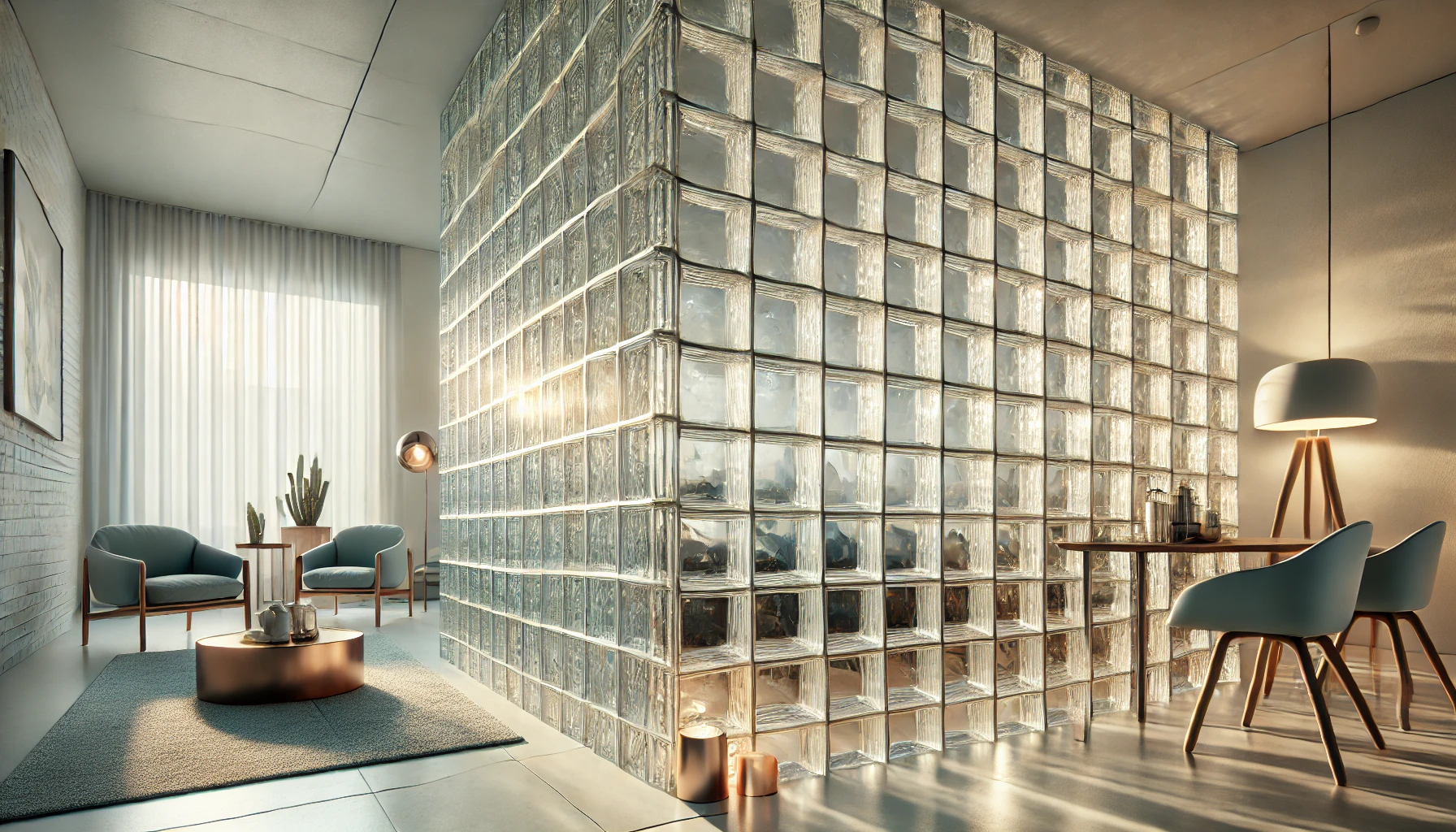 Nowoczesna ściana z luksferów EI60